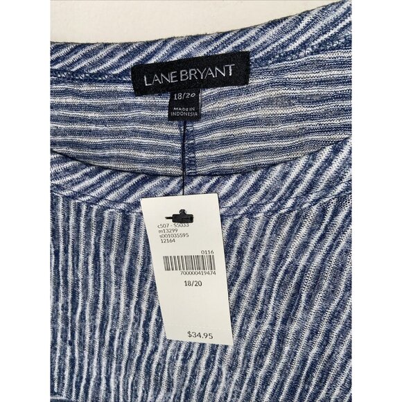 Lane Bryant  Womens Tunic Top Sz 18/20 Ruched Batwing Sleeve NWT Stripes - Picture 6 of 10
